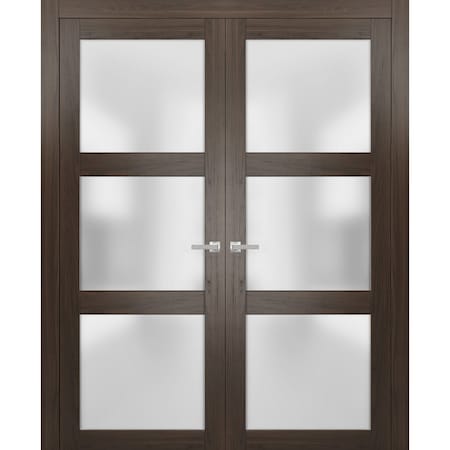 Sartodoors Double French Interior Door, 48" x 96", Chocolate LUCIA2552DD-CA-4896